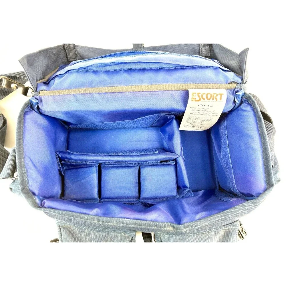 Vintage Escort Photo Travel Case LTD Edition 605 Reg. 325005 Blue Canvas/Leather